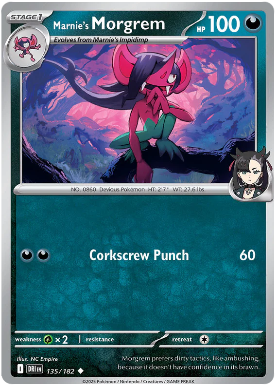 Marnie's Morgrem 135/182 Uncommon Pokemon Card (Scarlet & Violet Destined Rivals)