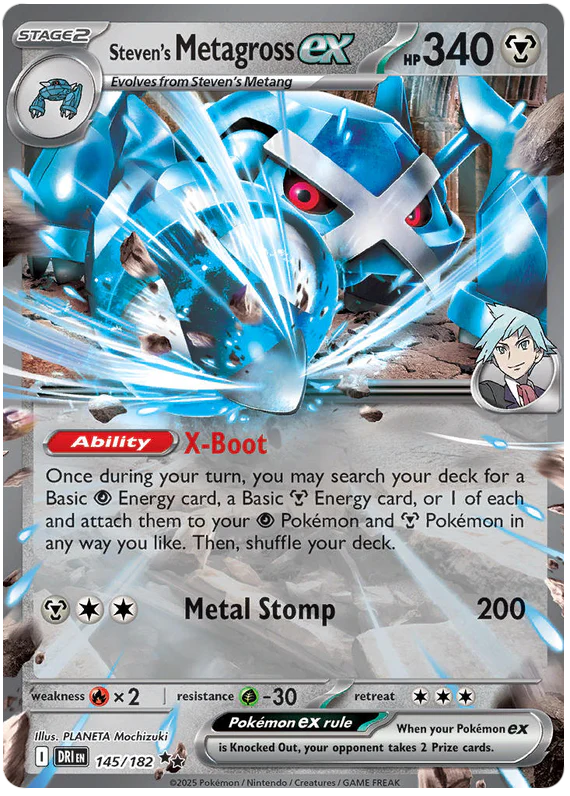 Steven's Metagross ex 145/182 Double Rare Pokemon Card (Scarlet & Violet Destined Rivals)