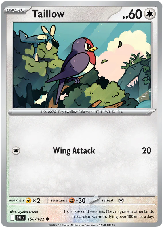 Taillow 156/182 Common Pokemon Card (Scarlet & Violet Destined Rivals)