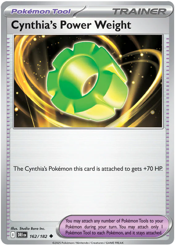 Cynthia's Power Weight 162/182 Uncommon Pokemon Card (Scarlet & Violet Destined Rivals)