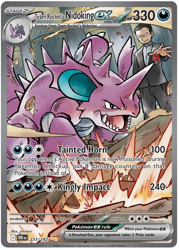 Team Rocket's Nidoking ex 233/182 Special Illustration Rare Pokemon Card (Scarlet & Violet Destined Rivals)