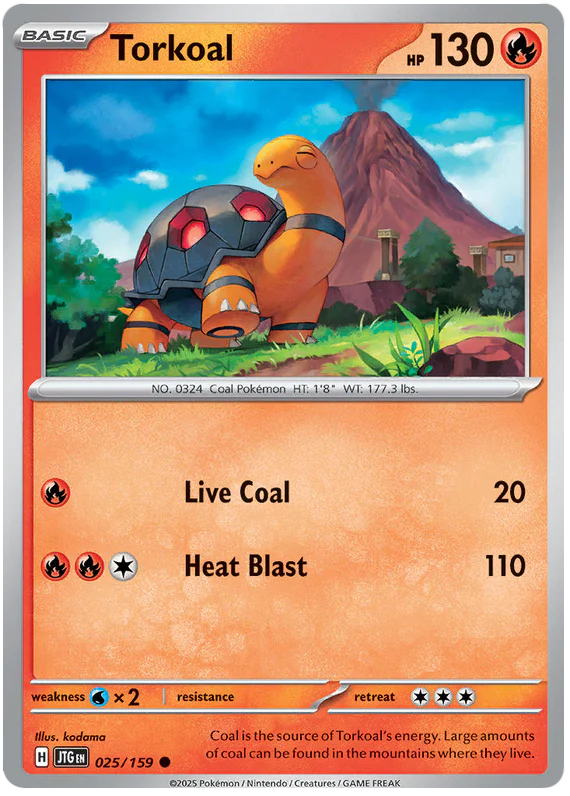 Torkoal 025/159 Common Pokemon Card (Scarlet & Violet Journey Together)