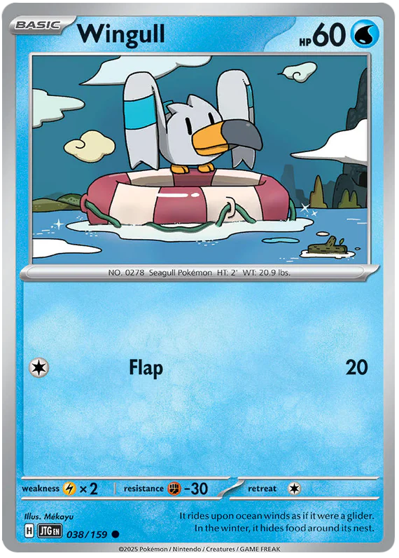 Wingull 038/159 Common Pokemon Card (Scarlet & Violet Journey Together)