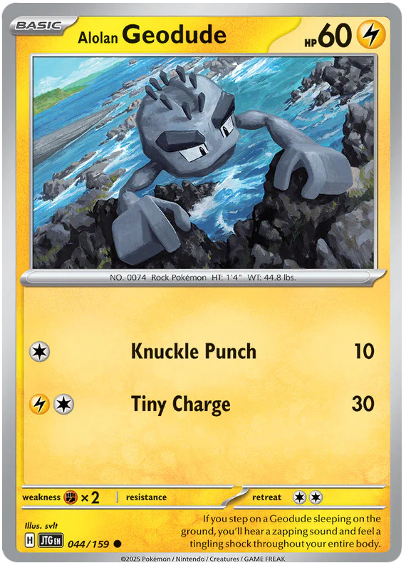 Alolan Geodude 044/159 Common Pokemon Card (Scarlet & Violet Journey Together)