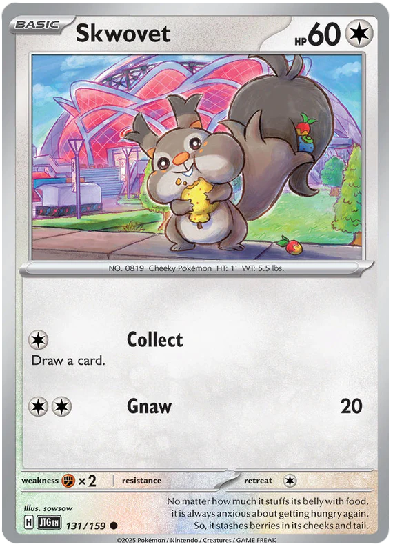 Skwovet 131/159 Common Pokemon Card (Scarlet & Violet Journey Together)