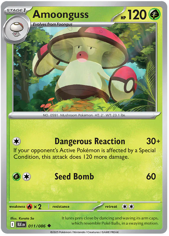 Amoonguss 011/086 Uncommon Pokemon Card (Scarlet & Violet Black Bolt)