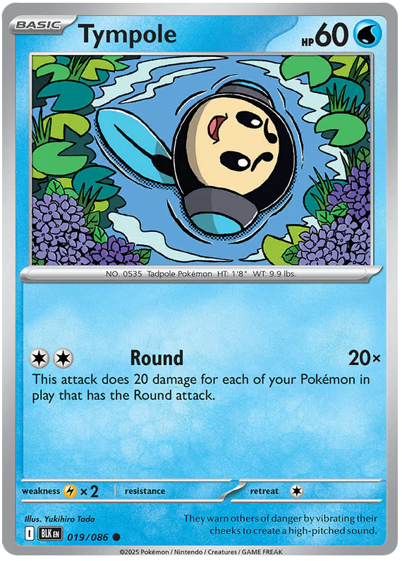 Tympole 019/086 Common Pokemon Card (Scarlet & Violet Black Bolt)