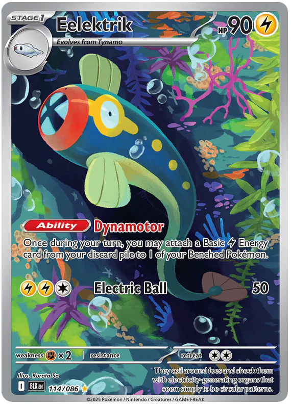 Eelektrik 114/086 Illustration Rare Pokemon Card (Scarlet & Violet Black Bolt)