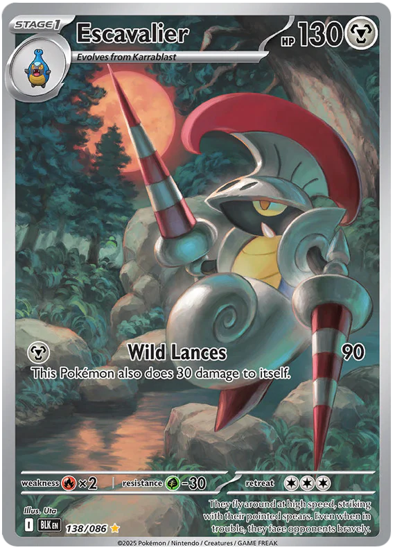 Escavalier 138/086 Illustration Rare Pokemon Card (Scarlet & Violet Black Bolt)