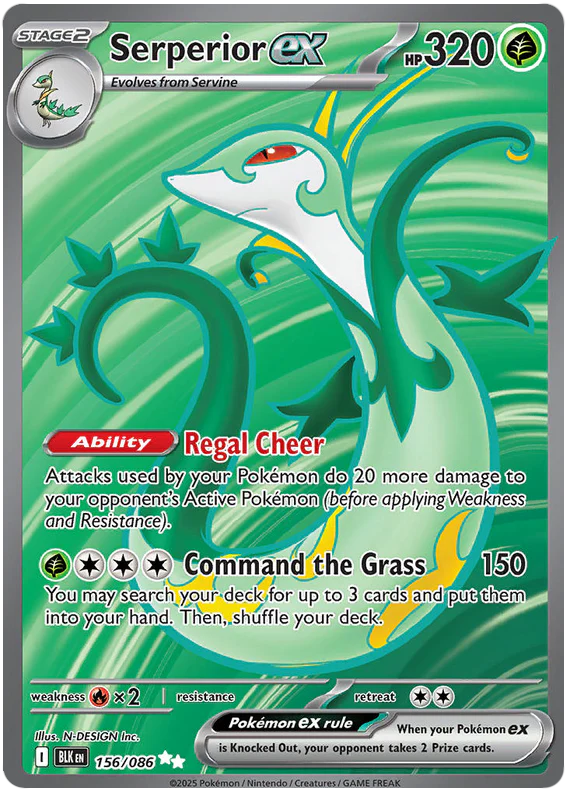 Serperior ex 156/086 Ultra Rare Pokemon Card (Scarlet & Violet Black Bolt)