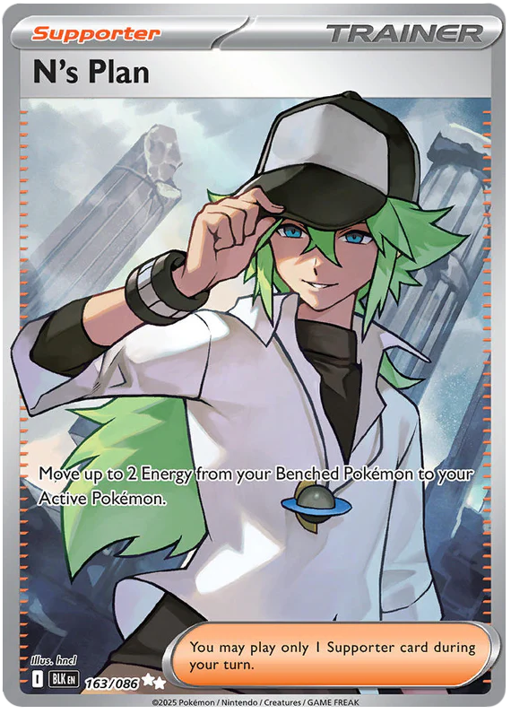 N's Plan 163/086 Ultra Rare Pokemon Card (Scarlet & Violet Black Bolt)