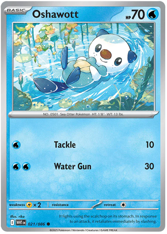 Oshawott 021/086 Common Pokemon Card (Scarlet & Violet White Flare)