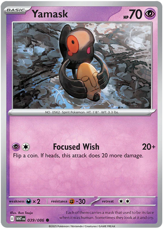 Yamask 039/086 Common Pokemon Card (Scarlet & Violet White Flare)