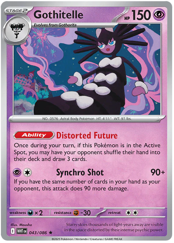 Gothitelle 043/086 Rare Pokemon Card (Scarlet & Violet White Flare)