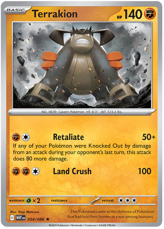 Terrakion 054/086 Rare Pokemon Card (Scarlet & Violet White Flare)