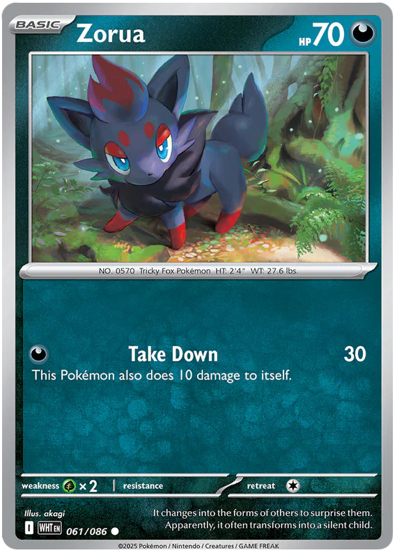 Zorua 061/086 Common Pokemon Card (Scarlet & Violet White Flare)