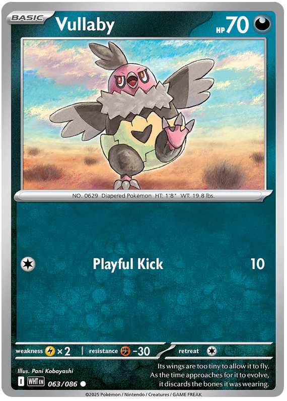 Vullaby 063/086 Common Pokemon Card (Scarlet & Violet White Flare)