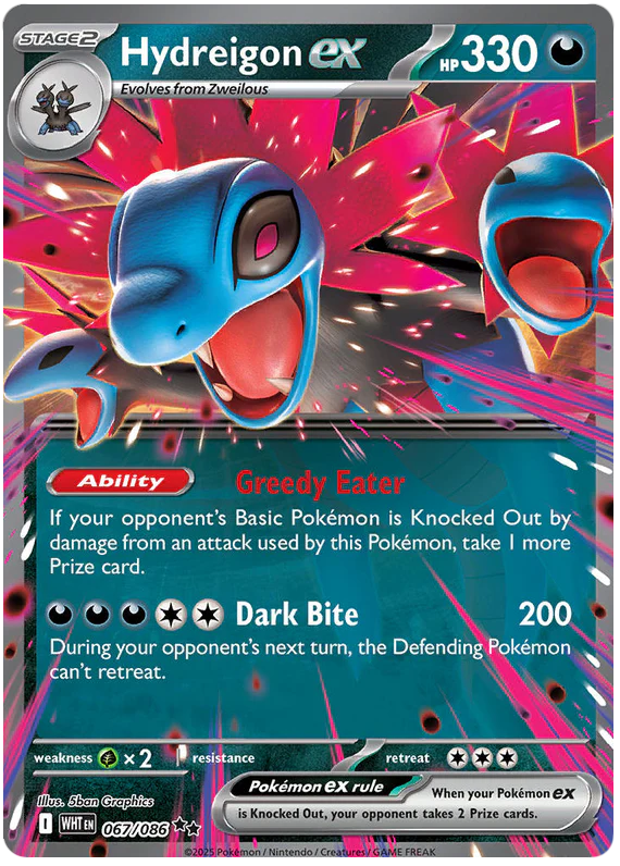 Hydreigon ex 067/086 Double Rare Pokemon Card (Scarlet & Violet White Flare)