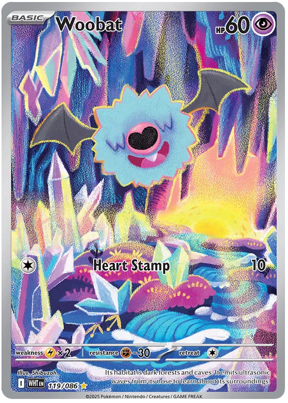 Woobat 119/086 Illustration Rare Pokemon Card (Scarlet & Violet White Flare)