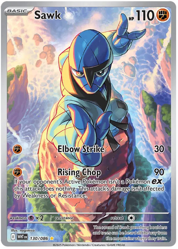 Sawk 130/086 Illustration Rare Pokemon Card (Scarlet & Violet White Flare)
