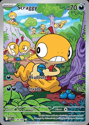 Scraggy 138/086 Illustration Rare Pokemon Card (Scarlet & Violet White Flare)