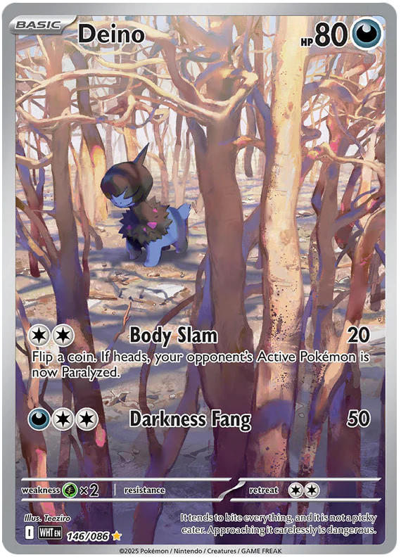 Deino 146/086 Illustration Rare Pokemon Card (Scarlet & Violet White Flare)