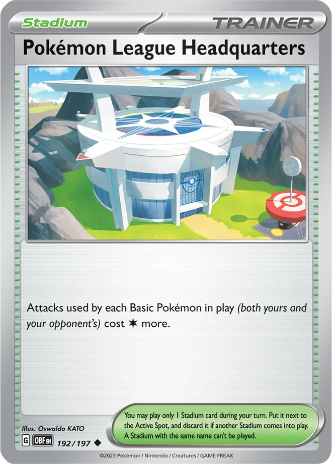 Pokemon League Headquarters 192/197 Uncommon Reverse Holo Pokemon Card (SV Obsidian Flames)
