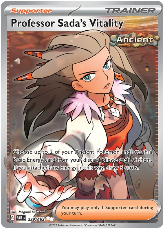 Professor Sada's Vitality 239/182 Ultra Rare Pokemon Card (SV04 Paradox Rift)