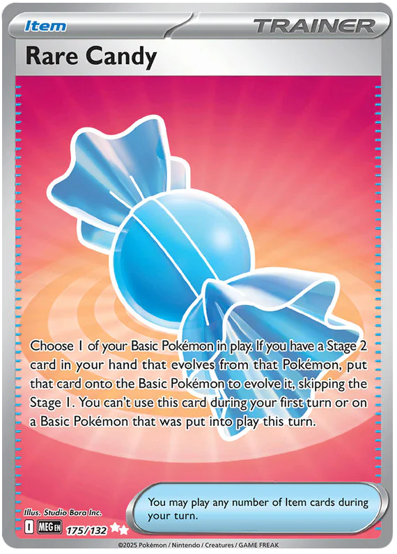 Rare Candy 175/132 Ultra Rare Pokemon Card (Mega Evolution Base Set ME01)