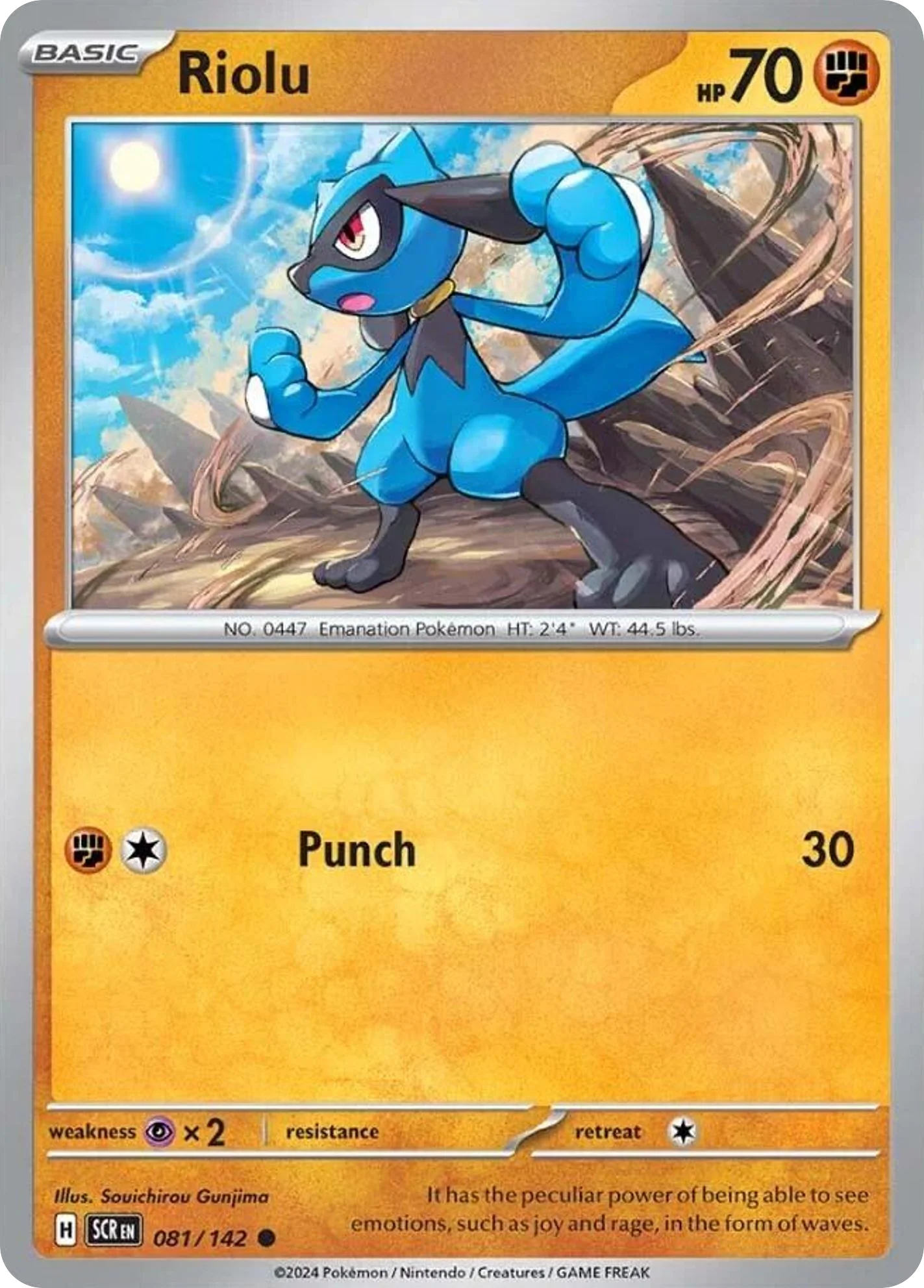 Riolu 081/142 Common Pokemon Card (SV Stellar Crown)