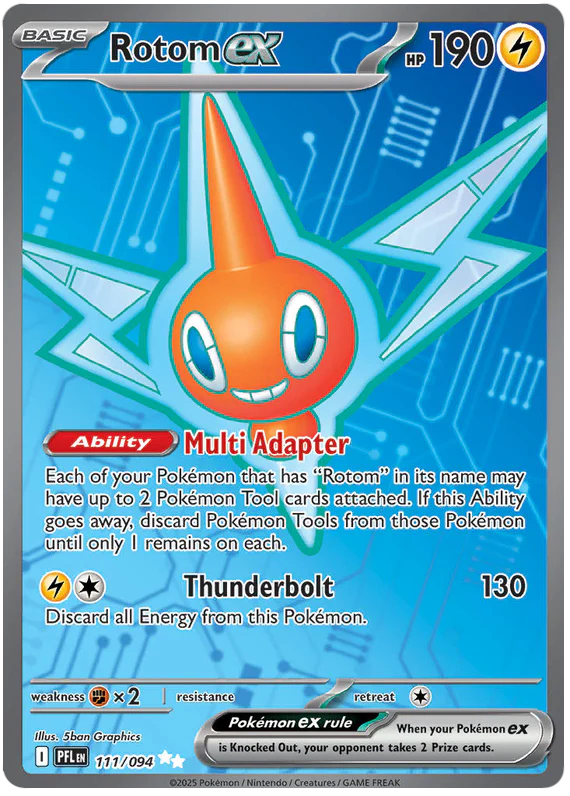 Rotom ex 111/094 Ultra Rare Pokemon Card (Mega Evolution Phantasmal Flames)