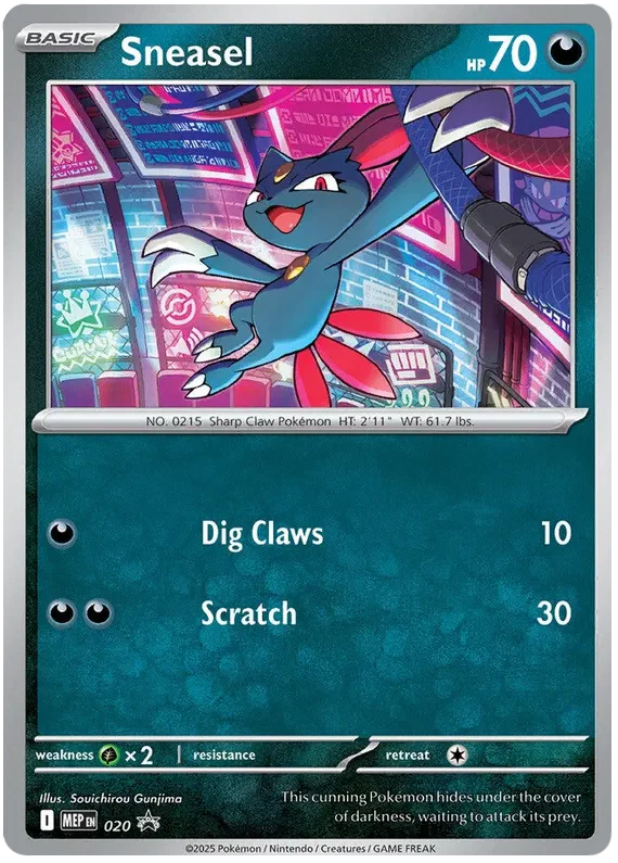 Sneasel MEP020 Pokemon Promo Card (Mega Evolution Black Star Promos)