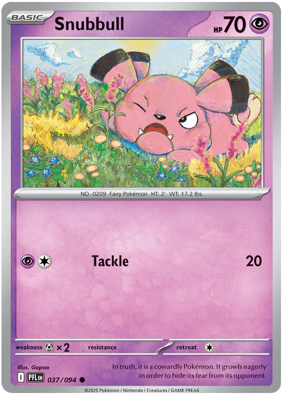 Snubbull 037/094 Common Pokemon Card (Mega Evolution Phantasmal Flames)