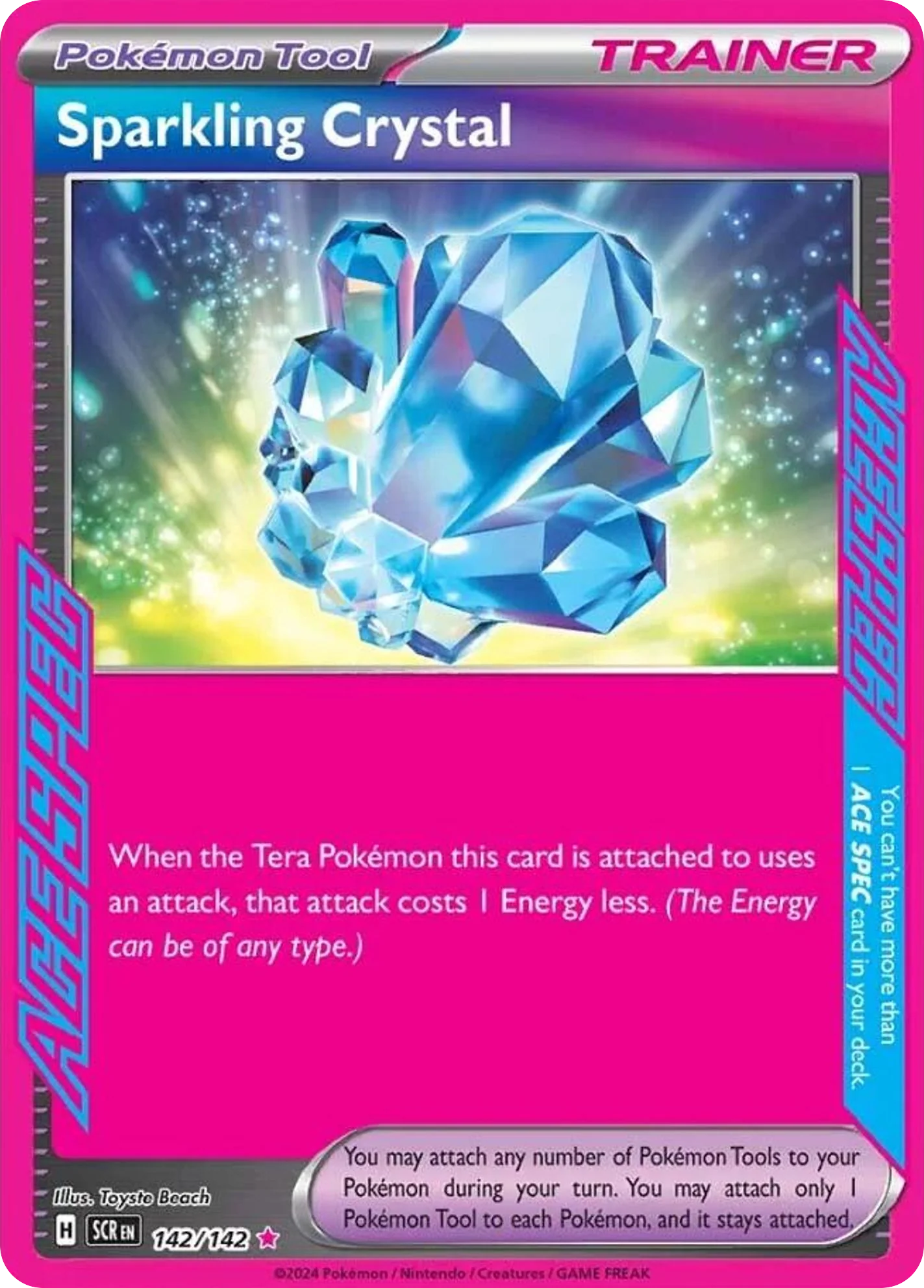 Sparkling Crystal 142/142 ACE SPEC Rare Pokemon Card (SV Stellar Crown)