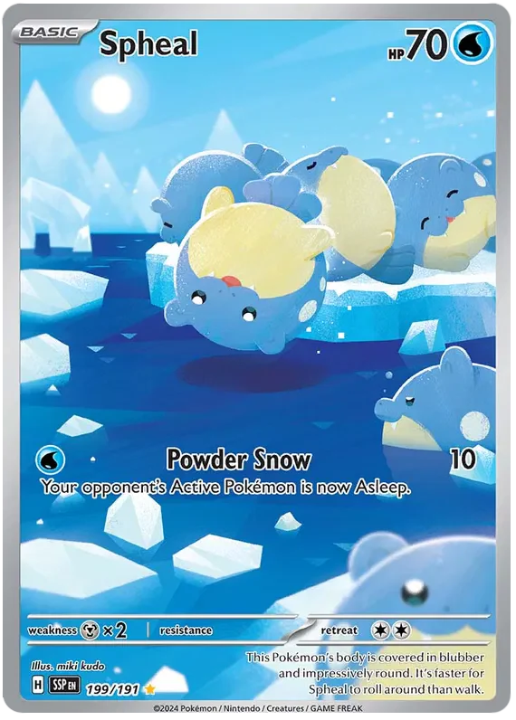 Spheal 199/191 Illustration Rare Pokemon Card (Scarlet & Violet Surging Sparks)