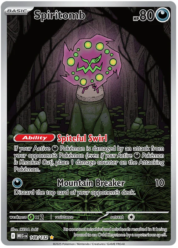 Spiritomb 148/132 Illustration Rare Pokemon Card (Mega Evolution Base Set ME01)