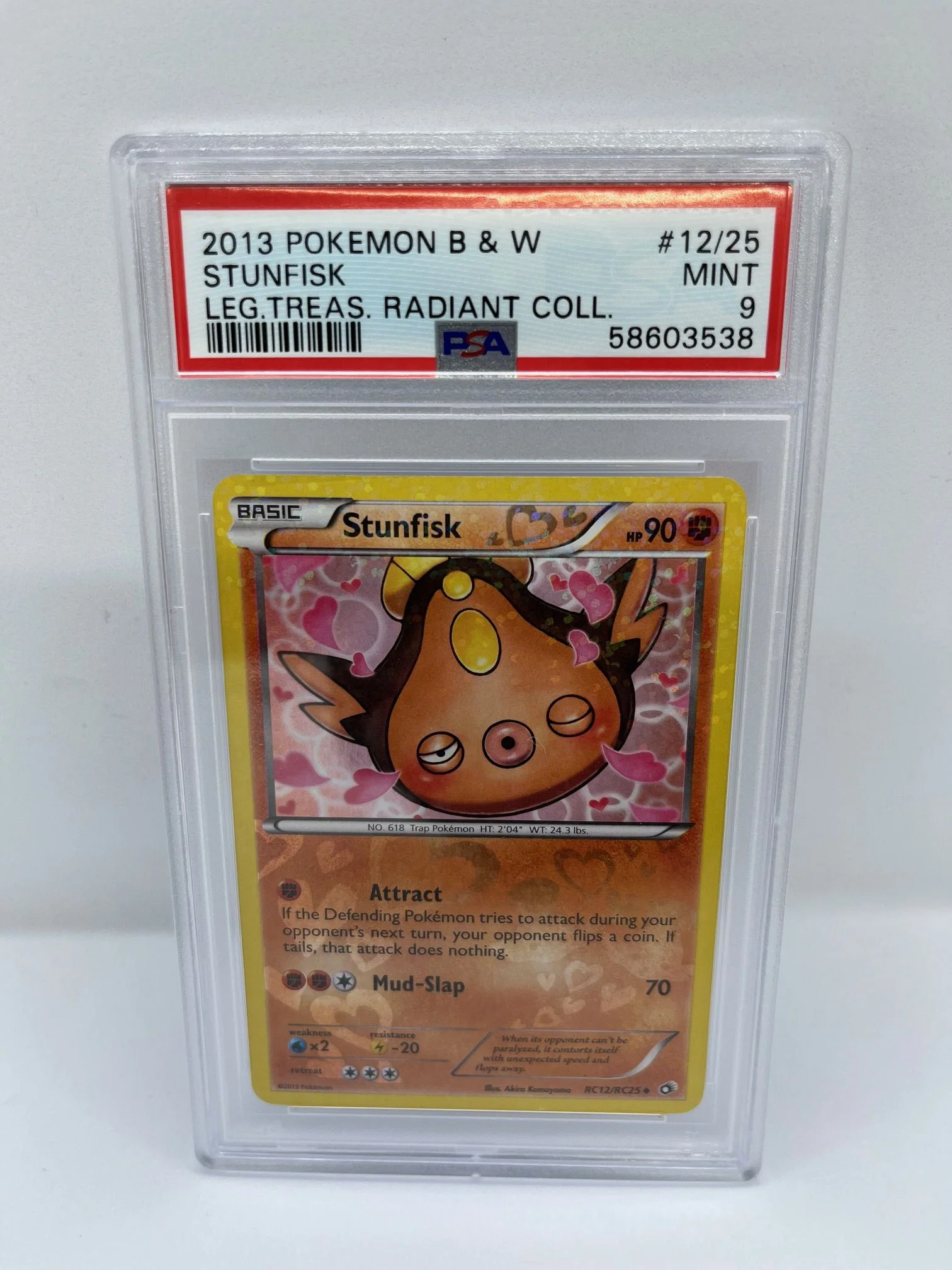 Stunfisk RC12/RC25 PSA 9 Graded Rare Pokemon Card (Leg Treas Radiant Collection)