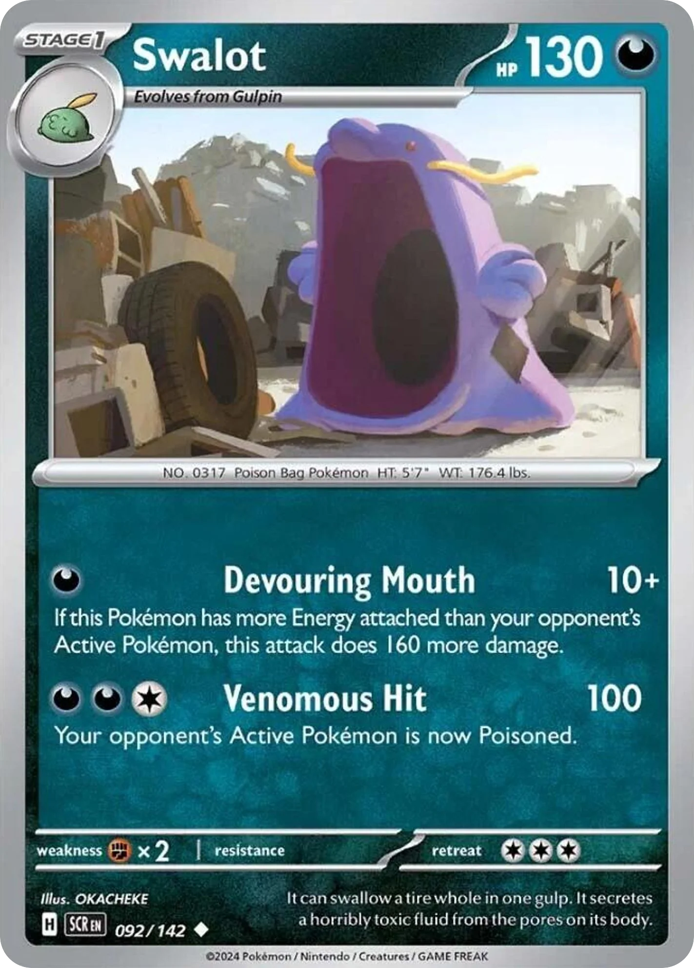 Swalot 092/142 Uncommon Pokemon Card (SV Stellar Crown)