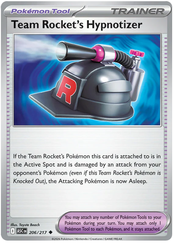 Team Rocket's Hypnotizer 206/217 Uncommon Pokemon Card (Mega Evolution Ascended Heroes)