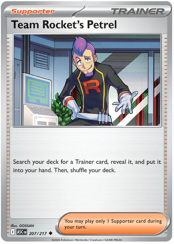 Team Rocket's Petrel 207/217 Uncommon Pokemon Card (Mega Evolution Ascended Heroes)