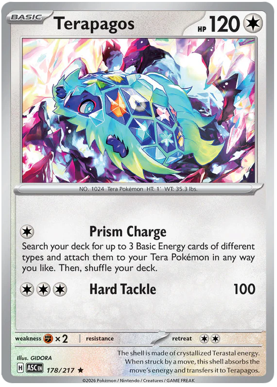 Terapagos 178/217 Rare Pokemon Card (Mega Evolution Ascended Heroes)