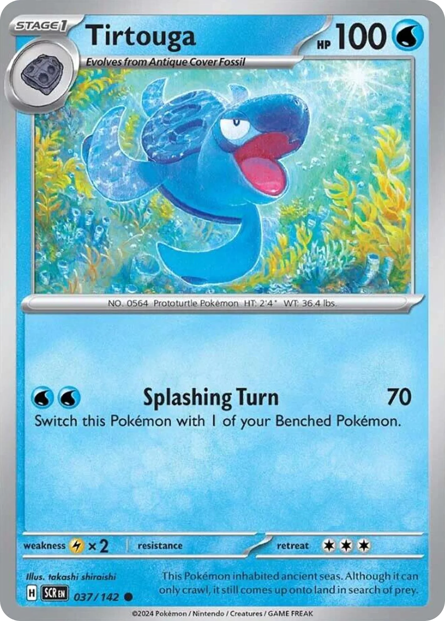 Tirtouga 037/142 Common Reverse Holo Pokemon Card (SV Stellar Crown)