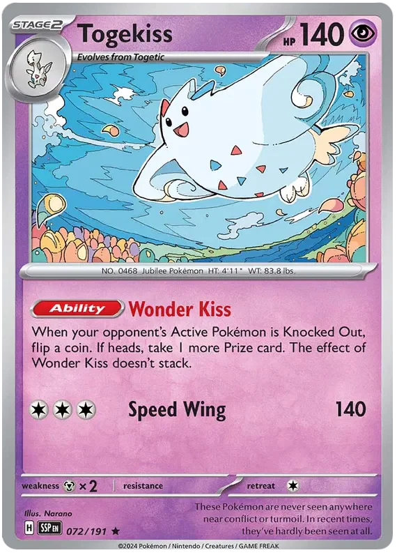 Togekiss 072/191 Rare Pokemon Card (Scarlet & Violet Surging Sparks)