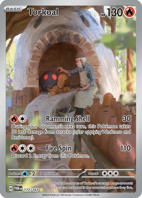 Torkoal 172/167 Illustration Rare Pokemon Card (SV Twilight Masquerade)