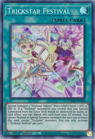 Trickstar Festival DAMA-EN098 Super Rare Yu-Gi-Oh Card (Dawn of Majesty)