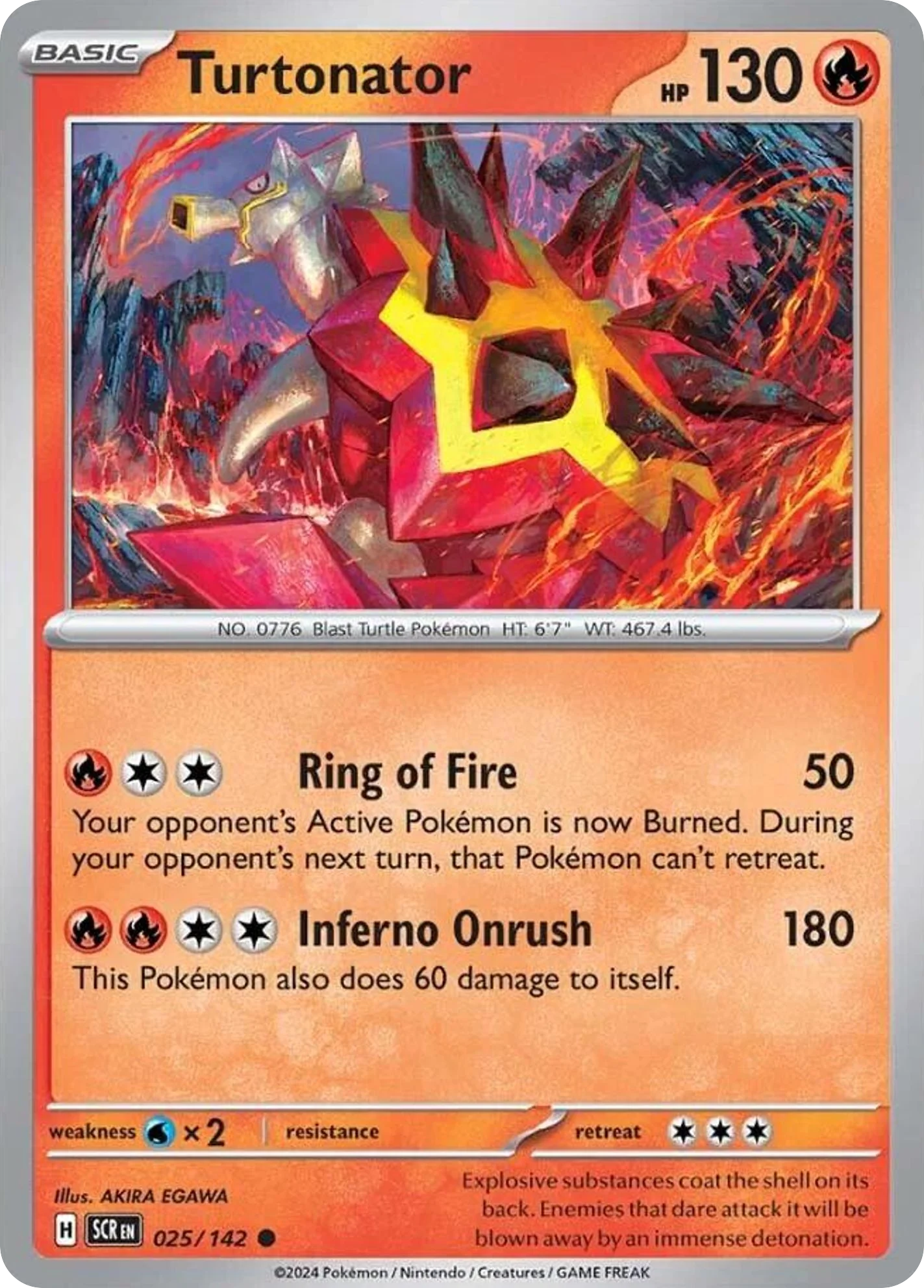 Turtonator 025/142 Common Pokemon Card (SV Stellar Crown)