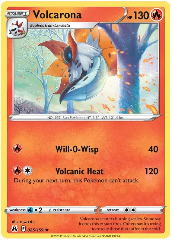 Volcarona 025/159 Rare Pokemon Card (SWSH Crown Zenith)