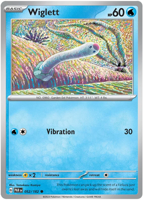 Wiglett 052/182 Common Pokemon Card (SV04 Paradox Rift)