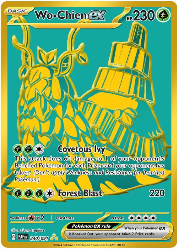 Wo-Chien ex 240/091 Hyper Rare Pokemon Card (SV 4.5 Paldean Fates)