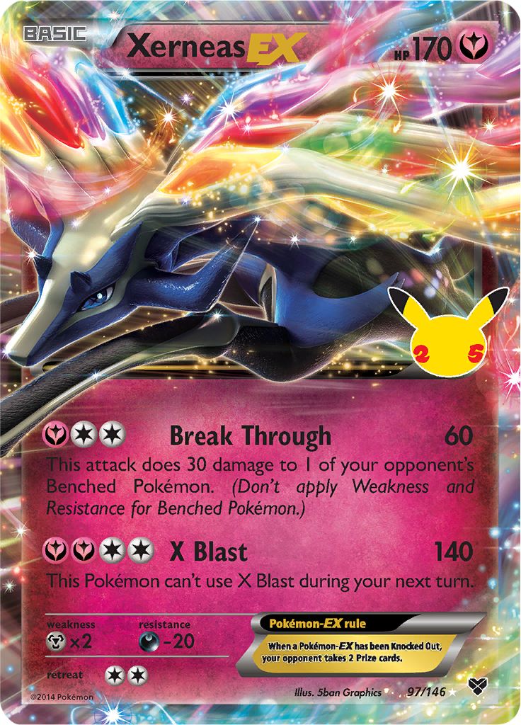 Xerneas EX (XY) 97/146 Ultra Rare Pokemon Card (Celebrations Classic Collection)